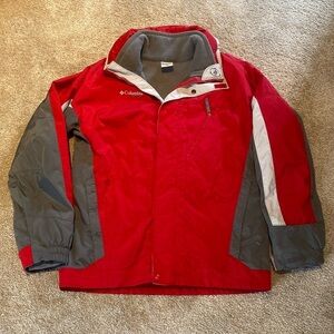 Columbia Bugaboo Vertex 3 in 1 Jacket Sherpa insert Red Gray Youth 18/20 (XL)